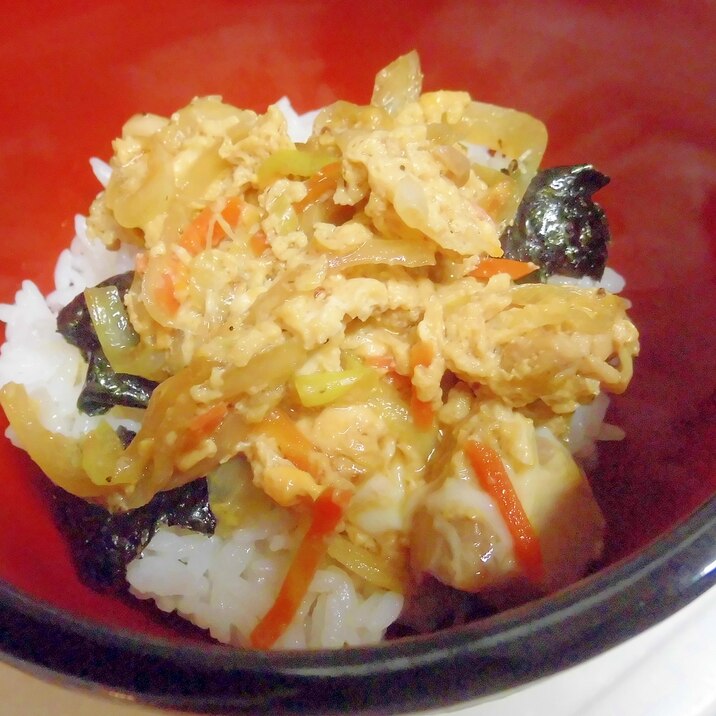 ［お手伝いレシピ］ネギがうまい親子丼